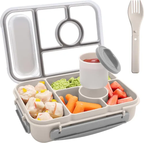 Miniatura 13 de Amathley Lonchera Bento para Adultos, Lonchera para Niños, Recipientes para Almuerzo para Adultos/Niños/Niños Pequeños, Lonchera Bento de 5 Azul