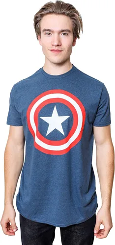Miniatura 4 de Marvel Captain America Distressed Shield Logo - Camiseta para hombre