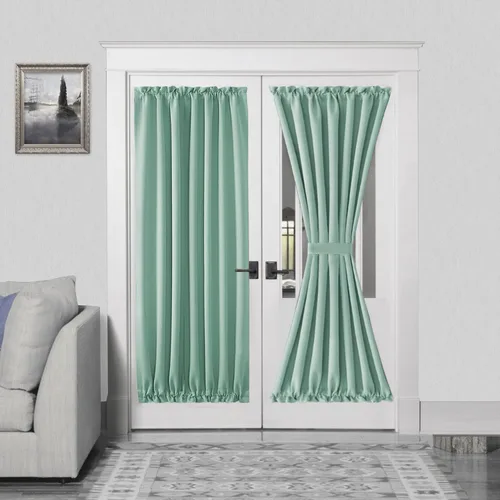 Miniatura 196 de DWCN Cortinas para puerta francesa: cortina térmica con bolsillo para barra para puertas con ventana de vidrio, puertas de cocina y patio