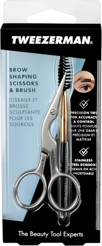 Miniatura 8 de Cepillo y tijera inoxidables para estilizar las cejas, de Tweezerman, paquete de de 1, Acero inoxidable clásico