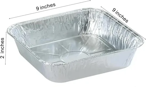 Miniatura 2 de Bandeja cuadrada de aluminio desechable para hornear pasteles profundos de 9 pulgadas, para cocinar, calentar, almacenar, preparar comidas, horno
