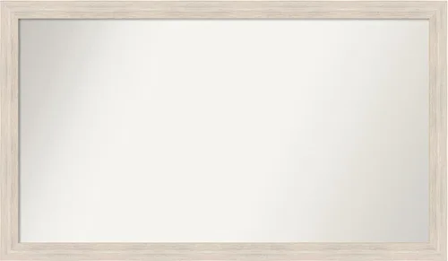 Miniatura 381 de Amanti Art Espejo de baño blanco para sobre el fregadero, 30 x 35 pulgadas, espejo de tocador rectangular estrecho de Eva de oro blanco, marco