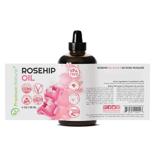 Miniatura 7 de Premium Nature Aceite de rosa mosqueta para la cara para mujeres, semilla de rosa mosqueta puro prensado en frío sin refinar para el cabello