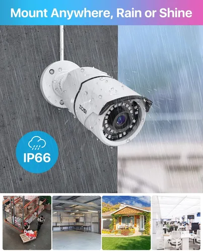 Miniatura 4 de ZOSI Sistema de cámara de seguridad PoE de 8 canales de 5 MP, NVR H.265+ de 8 canales de 5 MP con disco duro de 1 TB, 4 cámaras IP PoE