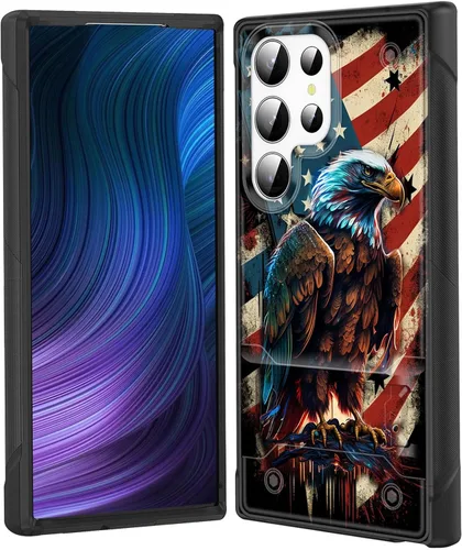 Miniatura 74 de Funda para Galaxy S24 Plus con soporte, doble capa híbrida de policarbonato duro y silicona suave, resistente a prueba de golpes, funda protectora