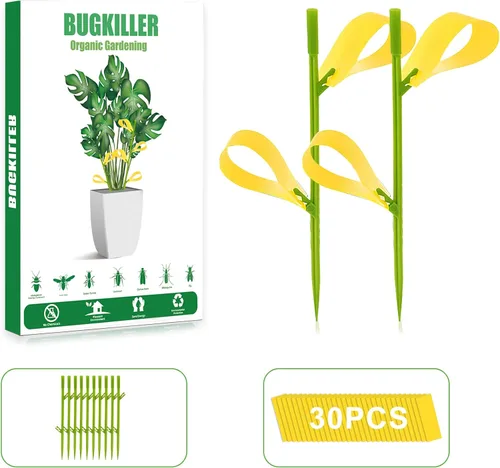 30 trampas para moscas de la fruta para interiores, trampas adhesivas amarillas para interiores de la casa, trampas adhesivas amarillas para