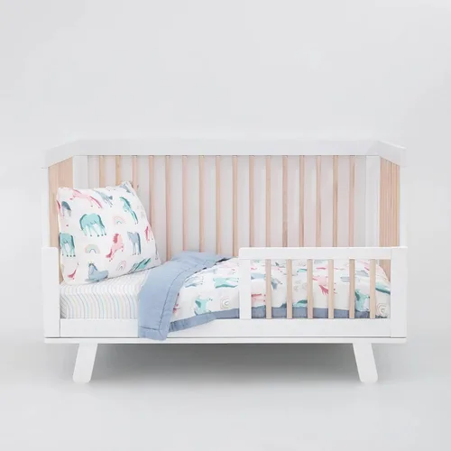 Miniatura 7 de Little Unicorn Juego de ropa de cama de 3 piezas para niños pequeños, incluye edredón, sábana para cuna y funda de almohada, tela de muselina suave