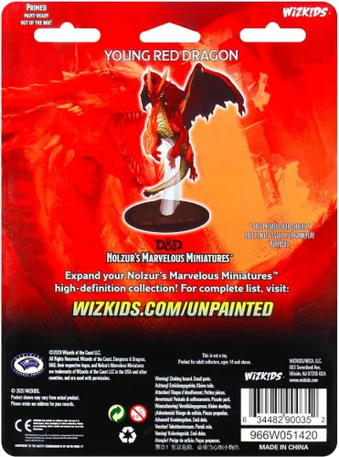Miniatura 2 de WizKids Las maravillosas miniaturas de D&D Nolzur: Joven Dragón Rojo