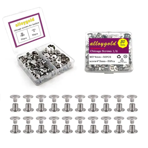 Miniatura 21 de 50 Juegos M5*6 Negro Pistola Kit de Tornillos Chicago Remaches de Cuero Tornillos Remaches Chicago Botones de Tornillos DIY Acabado de Cuero