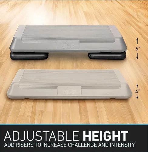 Miniatura 3 de Freestyle STEP Plataforma de escalón para ejercicio, Stepper de tamaño circuito para ejercicio en casa Plateado/Negro
