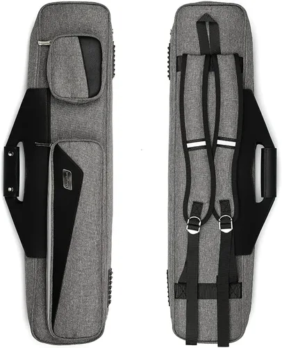 Pool Cue Case 4x4 with Backpack Straps Carrying Case for 4 Pool Cues 4X4 Oxford Gris