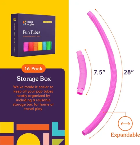 Miniatura 3 de Special Supplies Divertidos tubos de tracción y estiramiento para niños, juguete para reventar, doblar, construir y conectar, proporciona juego