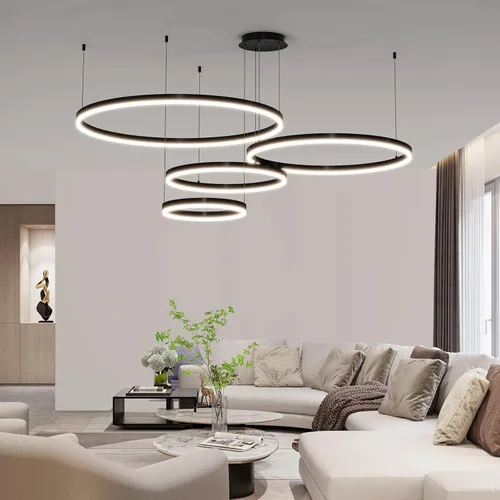 Miniatura 18 de Mikeru Lámpara LED moderna, lámpara colgante de techo con control remoto de 3000 a 6500 K, luz de temperatura de color ajustable para sala de estar