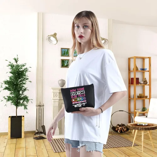Miniatura 4 de WCGXKO Bolso divertido del regalo del jugador del bingo del amante del juego de la bolsa de la cremallera del, CÓMO LLEG, Cremallera