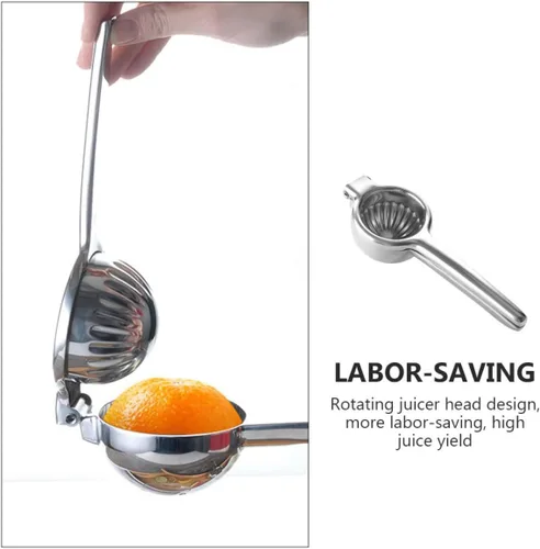 Miniatura 4 de COHEALI Handheld Stainless Steel Lemon Squeezer Manual Fruit Juicer Portable Citrus Press for Kiwi Mango Watermelon Easy to Clean Non-electric