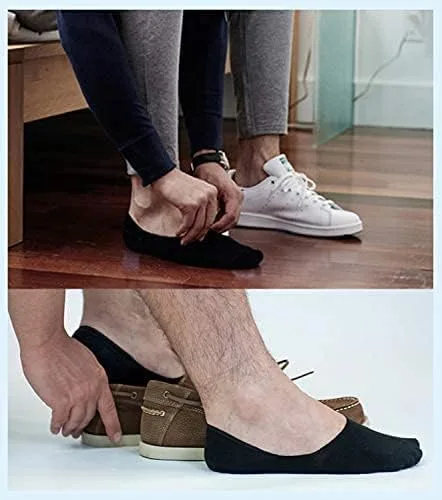 Miniatura 4 de 6 Pack Mens No Show Socks Casual Low Cut Thin Loafers Non Slip Boat Liners