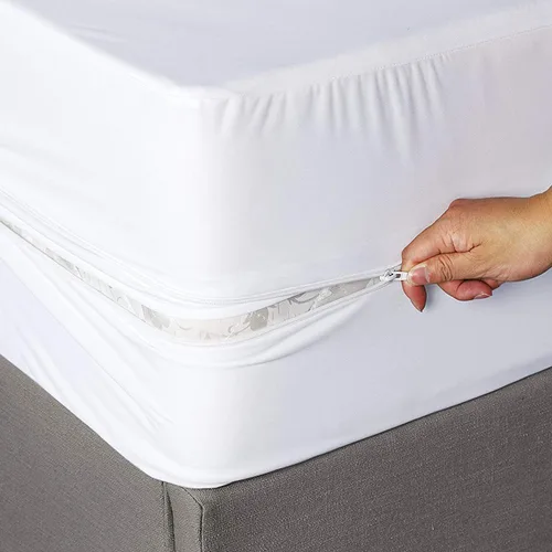 Miniatura 2 de Protector de colchón de vinilo tamaño King con cremallera, 100% impermeable, evita manchas y derrames (King)