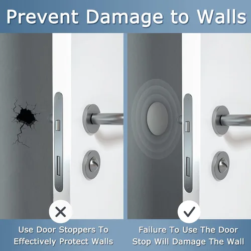 Miniatura 4 de Topes de Puerta Protector de Pared Amortiguador Protector Pomo de Puerta Parachoques de Manija de Puerta Silenciador Autoadhesivo Almohadilla