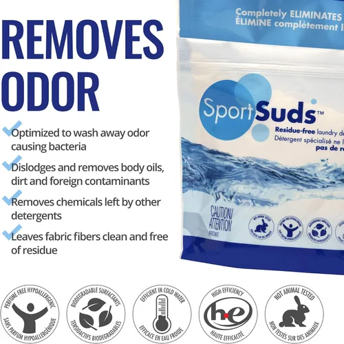 Miniatura 3 de Sport Suds - Detergente para ropa, bolsa con cierre de 500 g, para más de 40 lavados, SPO500, 1