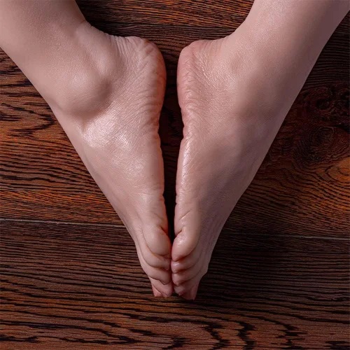 Miniatura 3 de Zishine Modelo de pie femenino de silicona, maniquí de pies de silicona integrado en el hueso, arrugas en las suelas, fijación ósea articular según