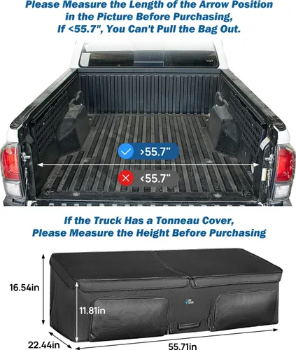Miniatura 2 de JOYTUTUS Organizador de Caja de Carga para Camioneta, Bolsa de Carga para Caja de Camión, Organizador de Almacenamiento Transportador Accesorios