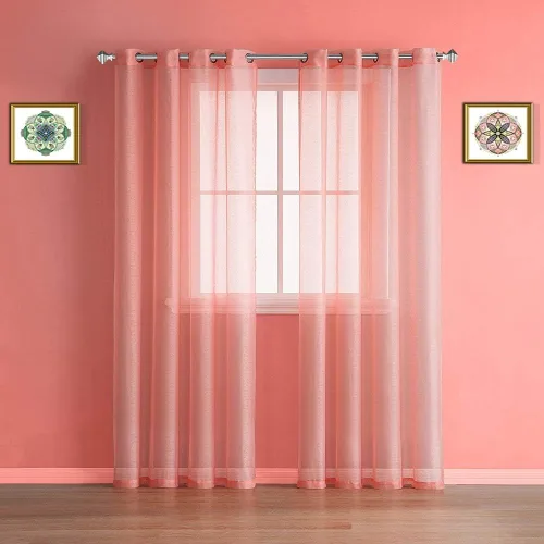 Miniatura 10 de Warm Home Designs Cortinas transparentes con ojales para habitación, cocina, habitación de los niños o sala de estar, 2 paneles con volados, de 54