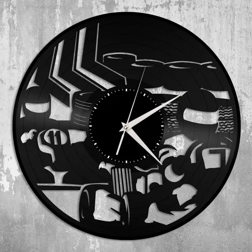 Reloj de pared de vinilo de karting, regalo único para amigos y hombres, decoración del hogar, diseño vintage, oficina, bar, habitación, decoración