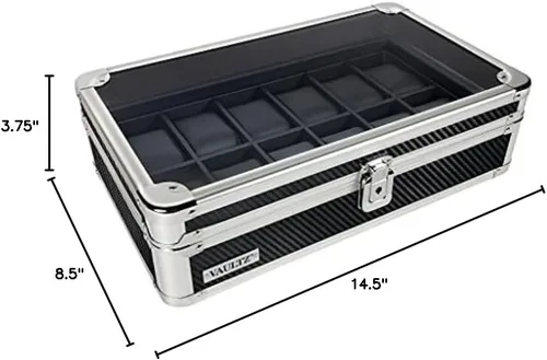 Miniatura 7 de Vaultz Caja de reloj con bloqueo, mediana (VZ03978), transparente, cromada