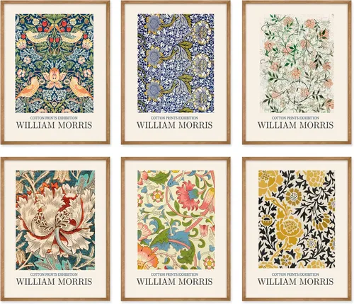 William Morris - Impresiones artísticas de pared, pinturas de artistas famosos vintage, juego de pósteres de William Morris, William Morris Flower