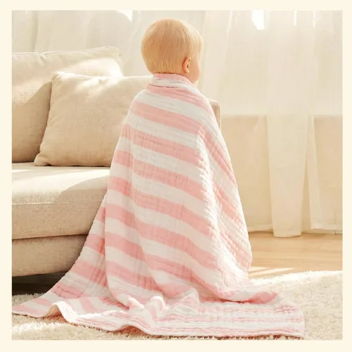 Miniatura 8 de Juego de 5 toallas de muselina para bebé, 100% algodón orgánico, suave y absorbente para recién nacidos a niños pequeños, regalo de regalo de bebé