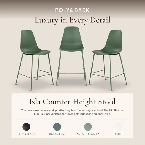 Miniatura 3 de Poly & BARK Isla - Juego de 4 sillas de cocina modernas, sillas de comedor de plástico con patas de metal, montaje rápido, sillas simples de café