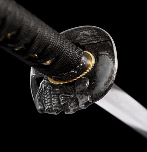 Miniatura 7 de Espada Katana Samurai, templada en arcilla, acero T10, Hamon real, espada completa Full Tang, hecha a mano, samurái, extremadamente afilada
