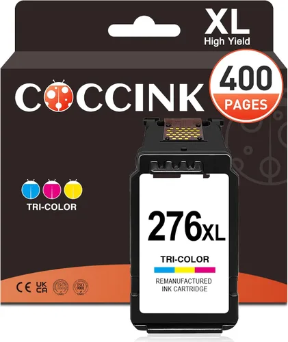 COCCINK CL-276XL 276 XL - Cartucho de tinta de color para Canon TS3500 TS3700 TS4700 | Work with Canon Pixma TS3522 TS3520 TS3720 TS3722 TR4720