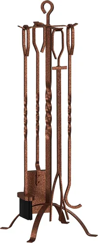 Miniatura 9 de Fire Beauty Juego de 5 herramientas para chimenea, accesorios de chimenea, soporte de herramientas con asas, herramientas para decoración