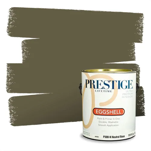 Miniatura 123 de Prestige Paints - Pintura exterior e imprimación en uno, 1 galón, plano, compatibilidad comparable con el color menta «Whipped Mint» de Behr