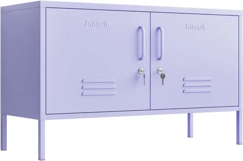 Miniatura 11 de Soporte de TV Gabinete de almacenamiento de metal multifuncional de 2 niveles Soporte de material de placa gruesa Aparador de metal resistente