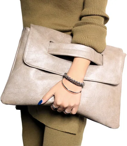 Miniatura 2 de Bolsos de mujer PU cuero femenino embrague bolso mensajero grande sólido alta capacidad