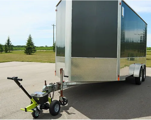 Miniatura 5 de Tow Tuff Plataforma rodante eléctrica para remolque con neumáticos de 13" y rueda giratoria de 8", capacidad de 3500 lb, verde - Altura de bola