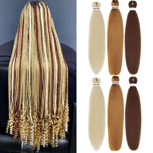 Miniatura 19 de Liang Dian Cabello para hacer trenzas, Cabello estirado para hacer trenzas, 12 pulgadas, 8 paquetes, color ombre púrpura, para sellar en agua