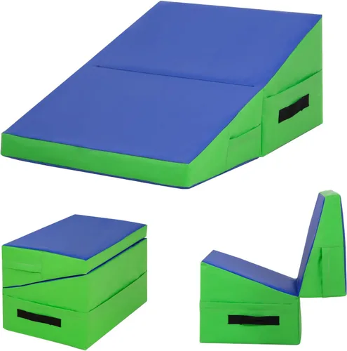BestMassage Gymnastics Mat Incline Mat Tumbling Mat Folding Gymnastic Tumbling Mat Indoor/Outdoor Exercise Mat Home Gym Yoga Mat with Handle