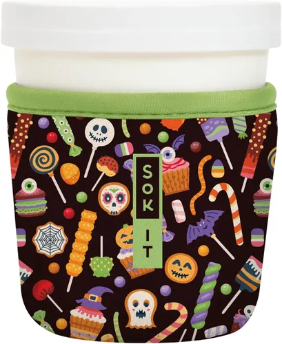 Miniatura 51 de Sok It IceCreamSok - Funda de neopreno aislada (flores abstractas, pintas de helado cónicas)