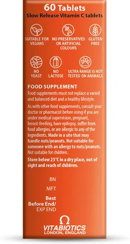 Miniatura 5 de Vitabiotics - Ultra Vitamina C - 60 Tabletas