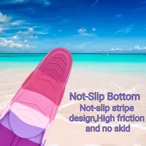 Miniatura 6 de Swimming Training Fins,Kids Swim Fins,Comfortable Swimming Flippers Suitable for Children,Beginners,Girls,Boys,Adults BB-arco iris colorido