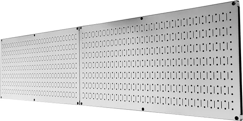 Miniatura 3 de Tablero horizontal para herramientas de garaje para pared, dos tablas de 32 pulgadas de ancho x 16 pulgadas de alto, fáciles de instalar Metálico