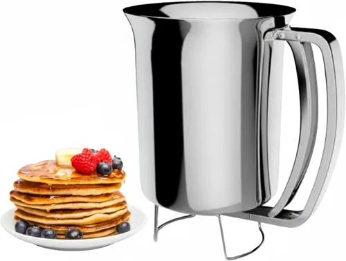 Dispensador de masa para panqueques, vertedor gourmet de acero inoxidable, perfecto para hornear cupcales, waffles, pasteles y magdalenas,
