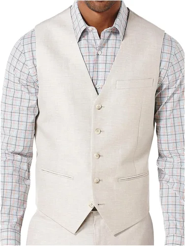 Miniatura 2 de Perry Ellis Chaleco de lino grande y alto para hombre