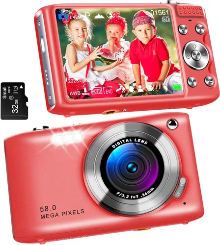 Miniatura 2 de Cámara digital FHD 1080p, cámara de videoblogs 4K para YouTube con enfoque automático, cámaras de 16X para fotografía con tarjeta de 32GB, cámara