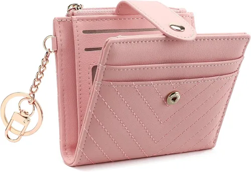 Miniatura 13 de GAEKEAO Billetera delgada para mujer, tarjetero con bloqueo RFID, billetera plegable con bolsillo para monedas con cremallera, ventana