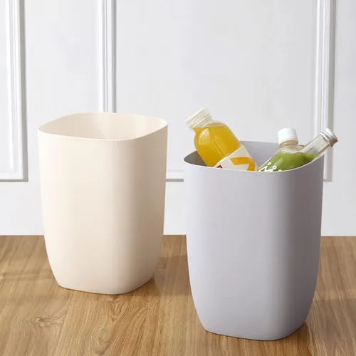 Miniatura 3 de Paquete de 2 botes de basura para baño, compactos, de 1.8 galones, pequeños, blancos, para baño, cocina, dormitorio y oficina, cubo de basura