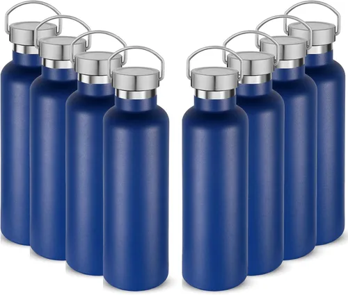 Miniatura 23 de Volhoply 24 onzas Botella de agua aislada con boca estándar con tapa de combinación de plástico y acero inoxidable, botellas de agua de 304 18/8